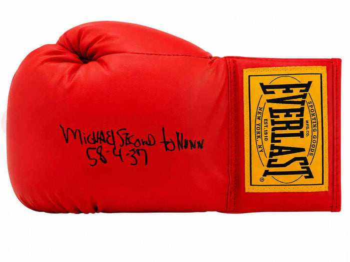 Michael 'Second To' Nunn Autographed Everlast Red Full Size Boxing Glove with 58-4, 37 KOs-Powers Sports Memorabilia