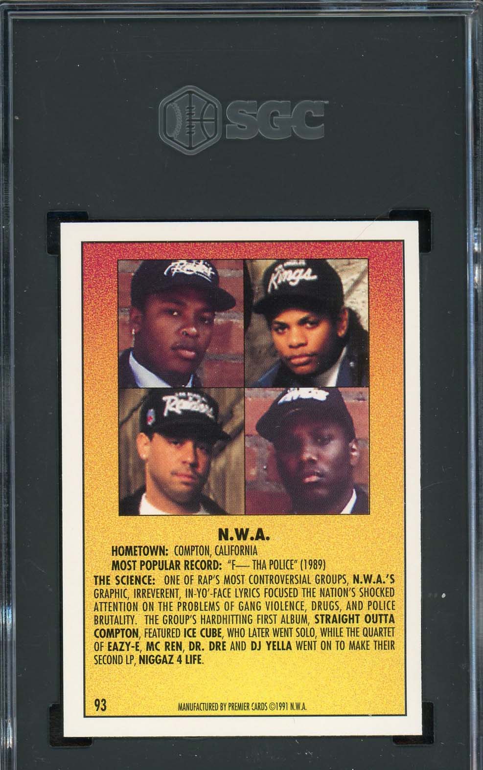 NWA 1991 Premier Rap Pack Card #93 Graded SGC 5-Powers Sports Memorabilia