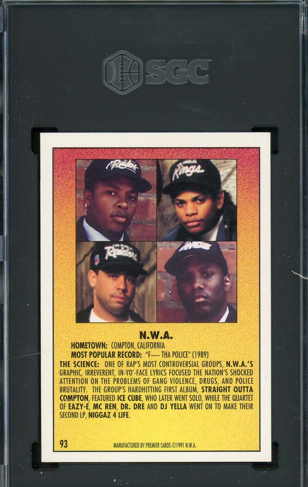 NWA 1991 Premier Rap Pack Card #93 Graded SGC 8.5-Powers Sports Memorabilia