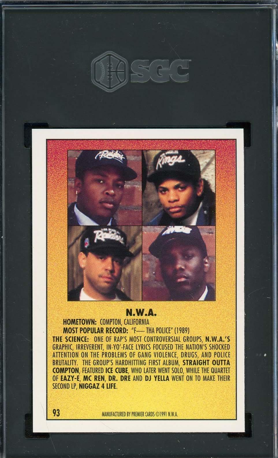 NWA 1991 Premier Rap Pack Card #93 Graded SGC 9-Powers Sports Memorabilia