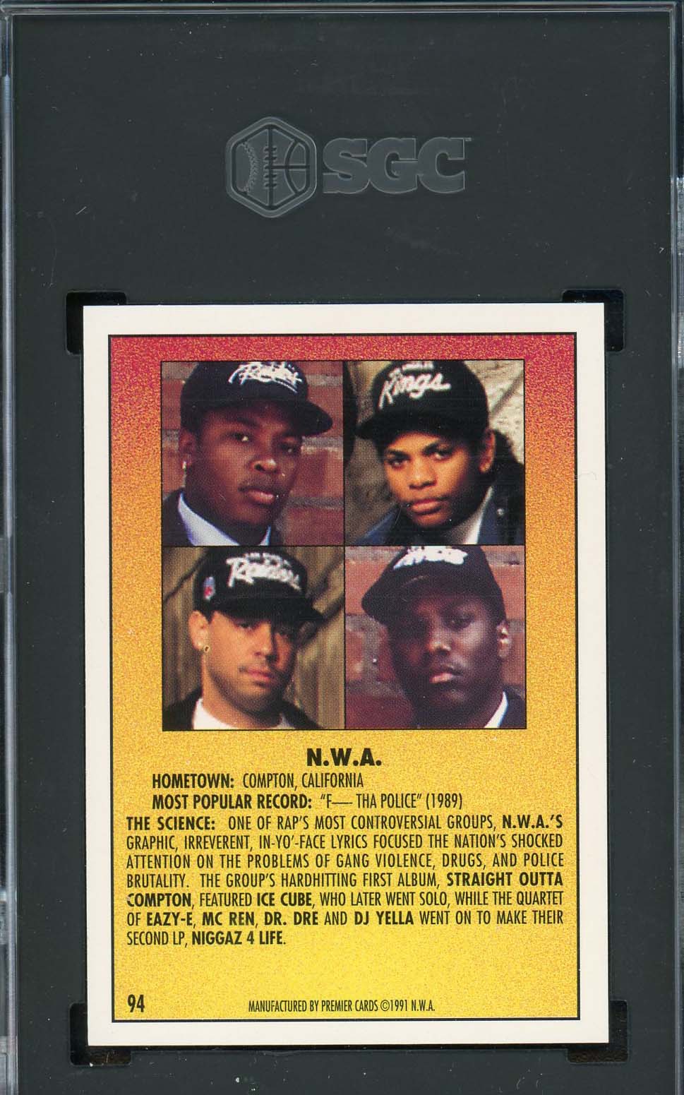 NWA 1991 Premier Rap Pack Card #94 Graded SGC 8.5-Powers Sports Memorabilia
