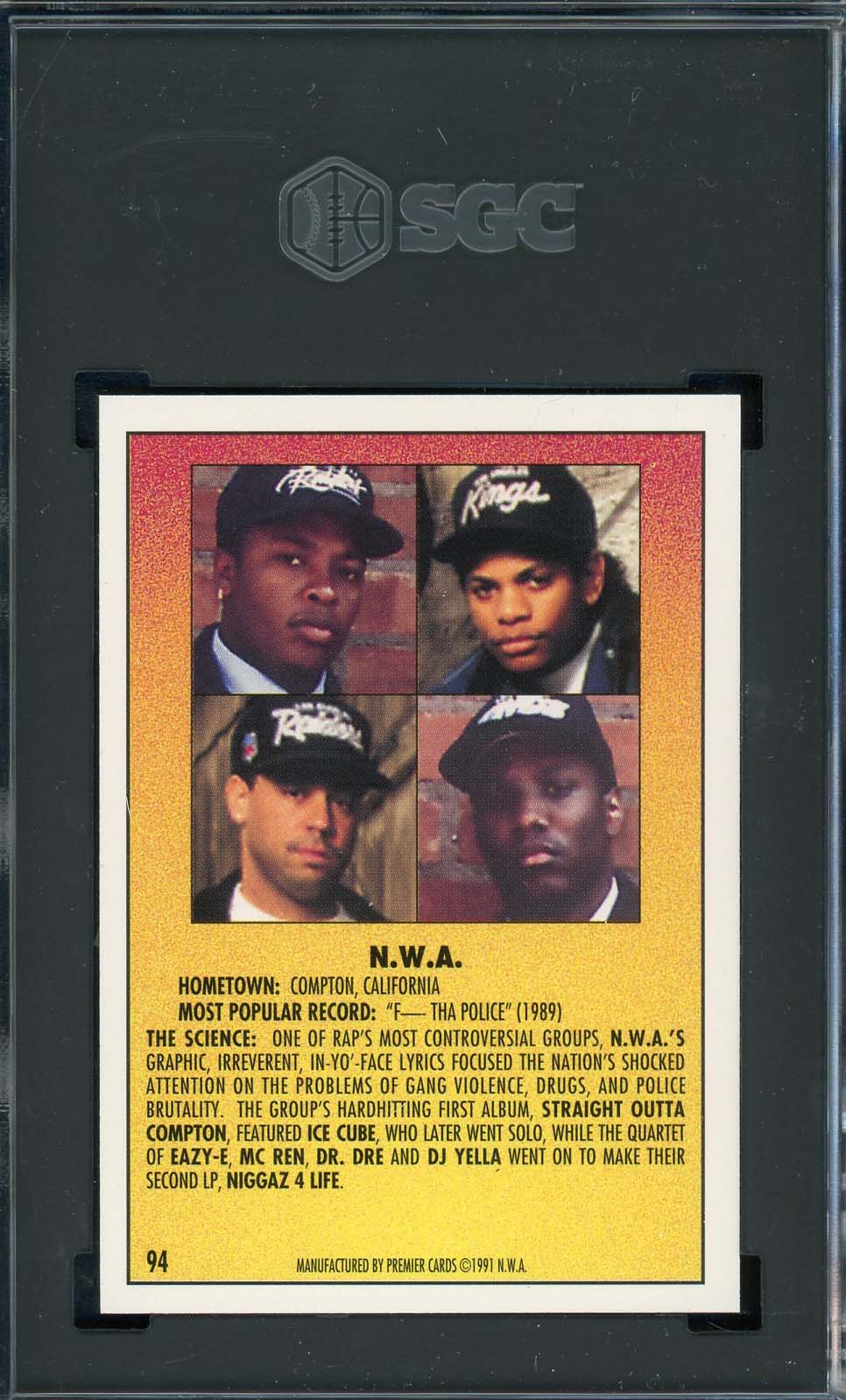 NWA 1991 Premier Rap Pack Card #94 Graded SGC 9-Powers Sports Memorabilia