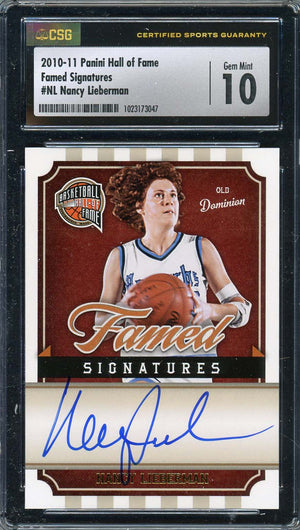 Nancy Lieberman Autographed 2010 Panini Hall of Famed Signatures Card CSG 10-Powers Sports Memorabilia