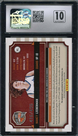 Nancy Lieberman Autographed 2010 Panini Hall of Famed Signatures Card CSG 10-Powers Sports Memorabilia