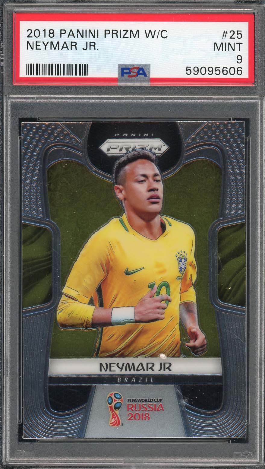 Neymar Jr 2018 Panini Prizm World Cup Soccer Card #25 Graded PSA 9-Powers Sports Memorabilia