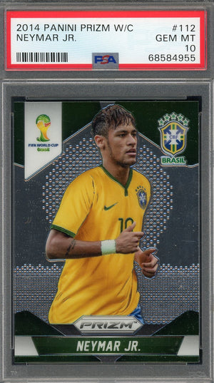 Neymar Jr 2014 Panini Prizm World Cup Soccer Card #112 Graded PSA 10-Powers Sports Memorabilia