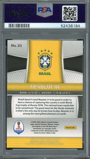 Neymar Jr 2018 Panini Prizm World Cup Soccer Card #25 Graded PSA 10-Powers Sports Memorabilia