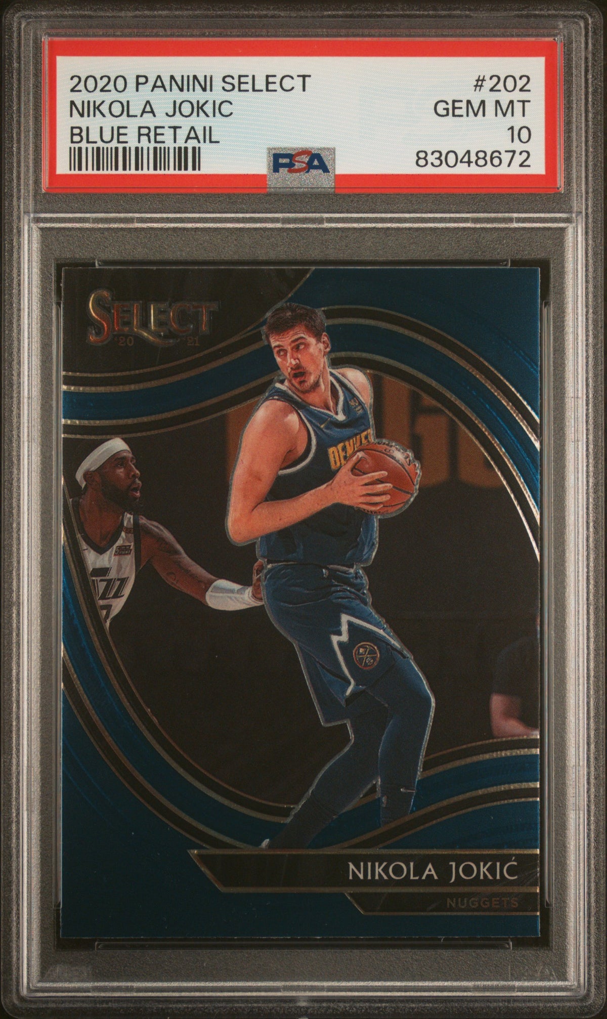 Nikola Jokic 2020 Panini Select Blue Retail Basketball Card #202 Graded PSA 10-Powers Sports Memorabilia