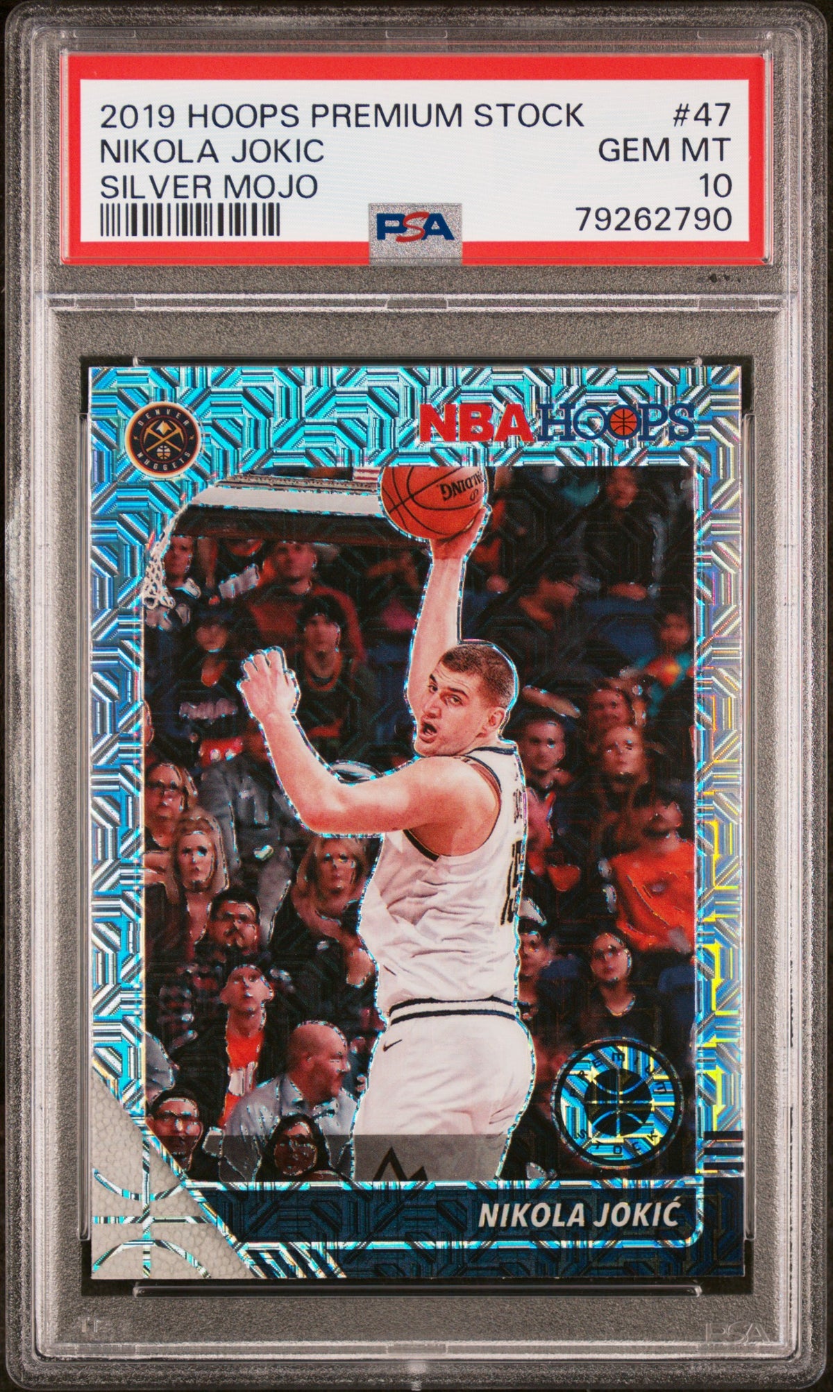 Nikola Jokic 2019 Panini Hoops Premium Stock Silver Mojo Card #47 Graded PSA 10-Powers Sports Memorabilia