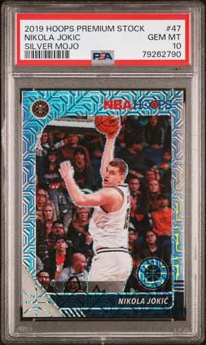 Nikola Jokic 2019 Panini Hoops Premium Stock Silver Mojo Card #47 Graded PSA 10-Powers Sports Memorabilia
