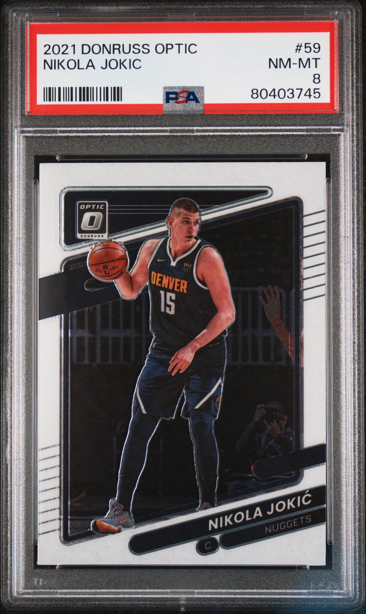 Nikola Jokic 2021 Panini Donruss Optic Basketball Card #59 Graded PSA 8-Powers Sports Memorabilia