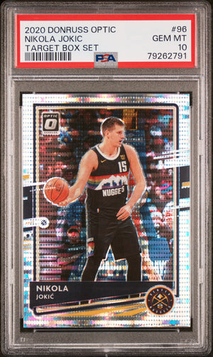 Nikola Jokic 2020 Panini Donruss Optic Target Box Set Card #96 Graded PSA 10-Powers Sports Memorabilia