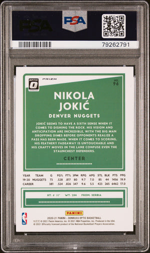 Nikola Jokic 2020 Panini Donruss Optic Target Box Set Card #96 Graded PSA 10-Powers Sports Memorabilia