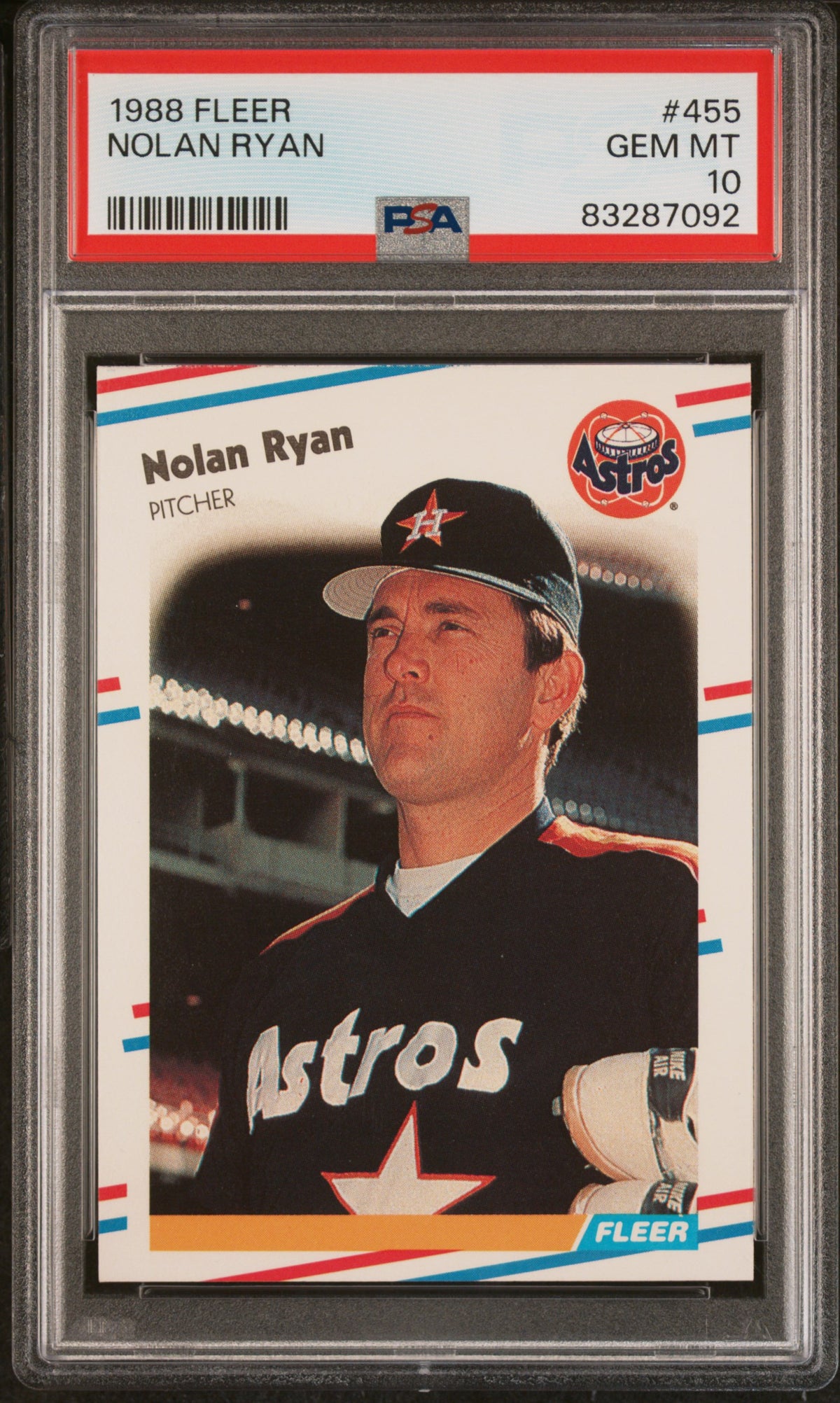 Nolan Ryan 1988 Fleer Baseball Card #455 Graded PSA 10-Powers Sports Memorabilia