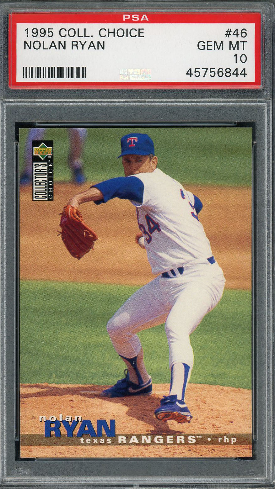Nolan Ryan 1995 Collectors Choice Upper Deck Baseball Card #46 Graded PSA 10 GEM MINT-Powers Sports Memorabilia