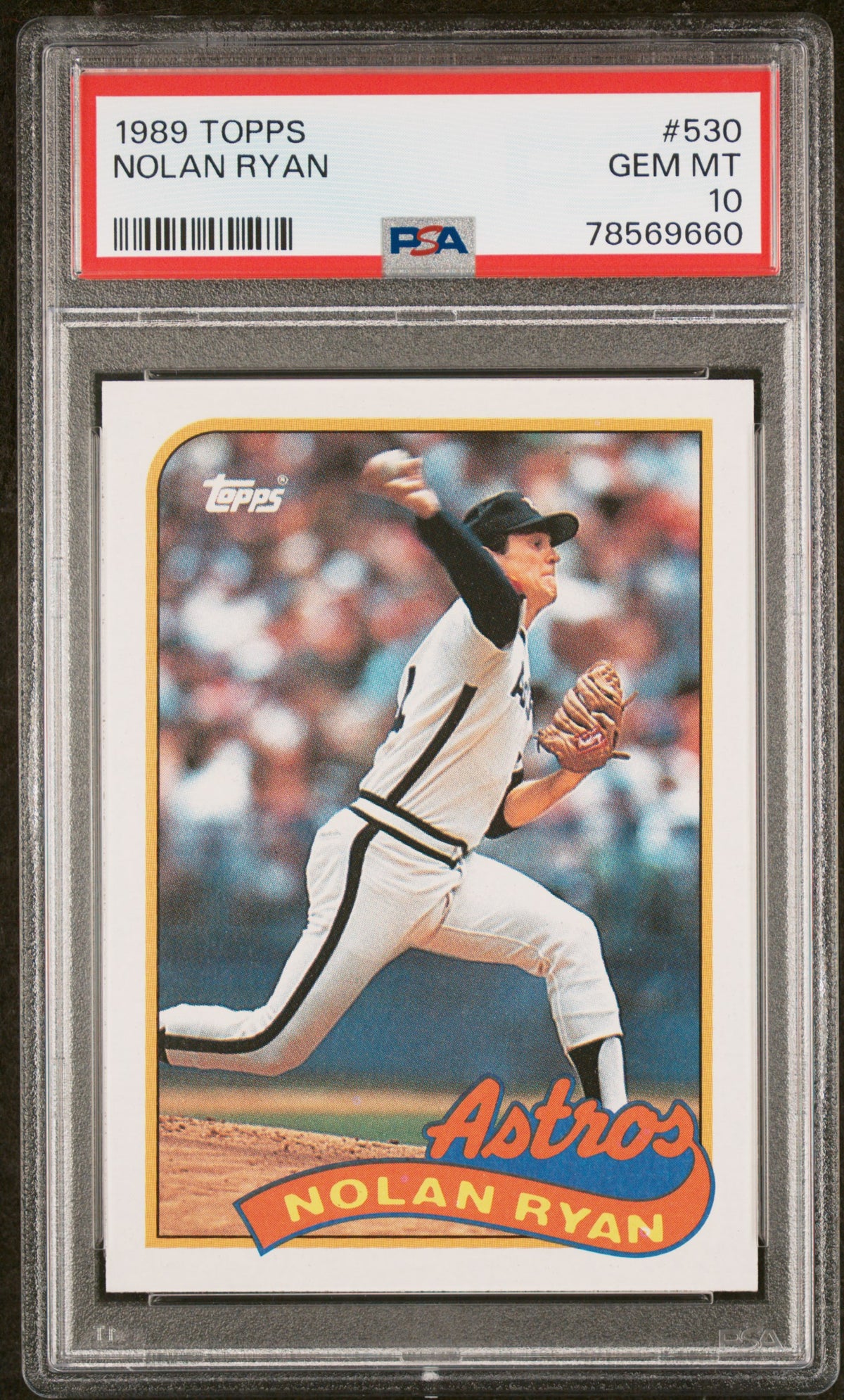 Nolan Ryan 1989 Topps Baseball Card #530 Graded PSA 10-Powers Sports Memorabilia