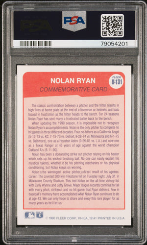 Nolan Ryan 1990 Fleer Update 3 Decades of No Hitters Card #U-131 Graded PSA 10-Powers Sports Memorabilia
