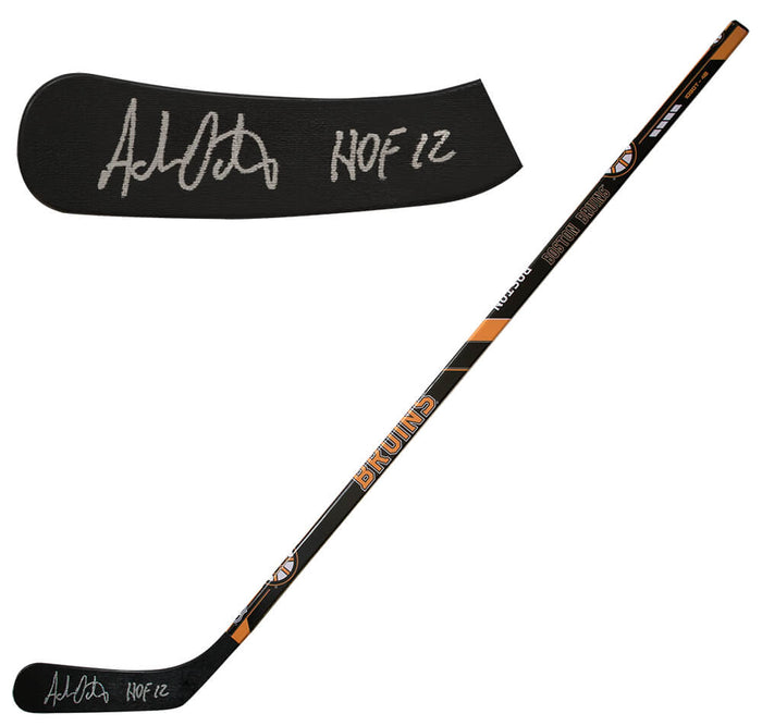 Adam Oates Autographed Boston Bruins Franklin 48-Inch Full Size Hockey Stick with HOF'12-Powers Sports Memorabilia