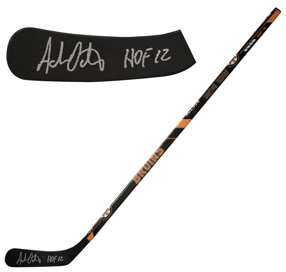 Adam Oates Autographed Boston Bruins Franklin 48-Inch Full Size Hockey Stick with HOF'12-Powers Sports Memorabilia