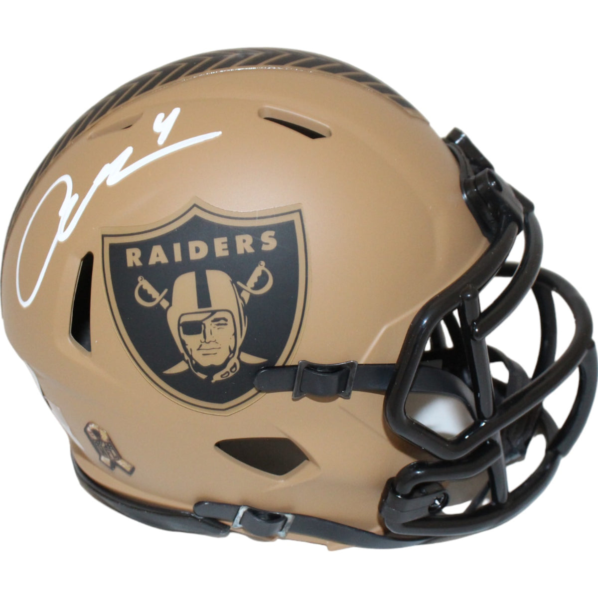 Aidan O'Connell Las Vegas Raiders Signed Mini Helmet 23 Salute Beckett-Powers Sports Memorabilia