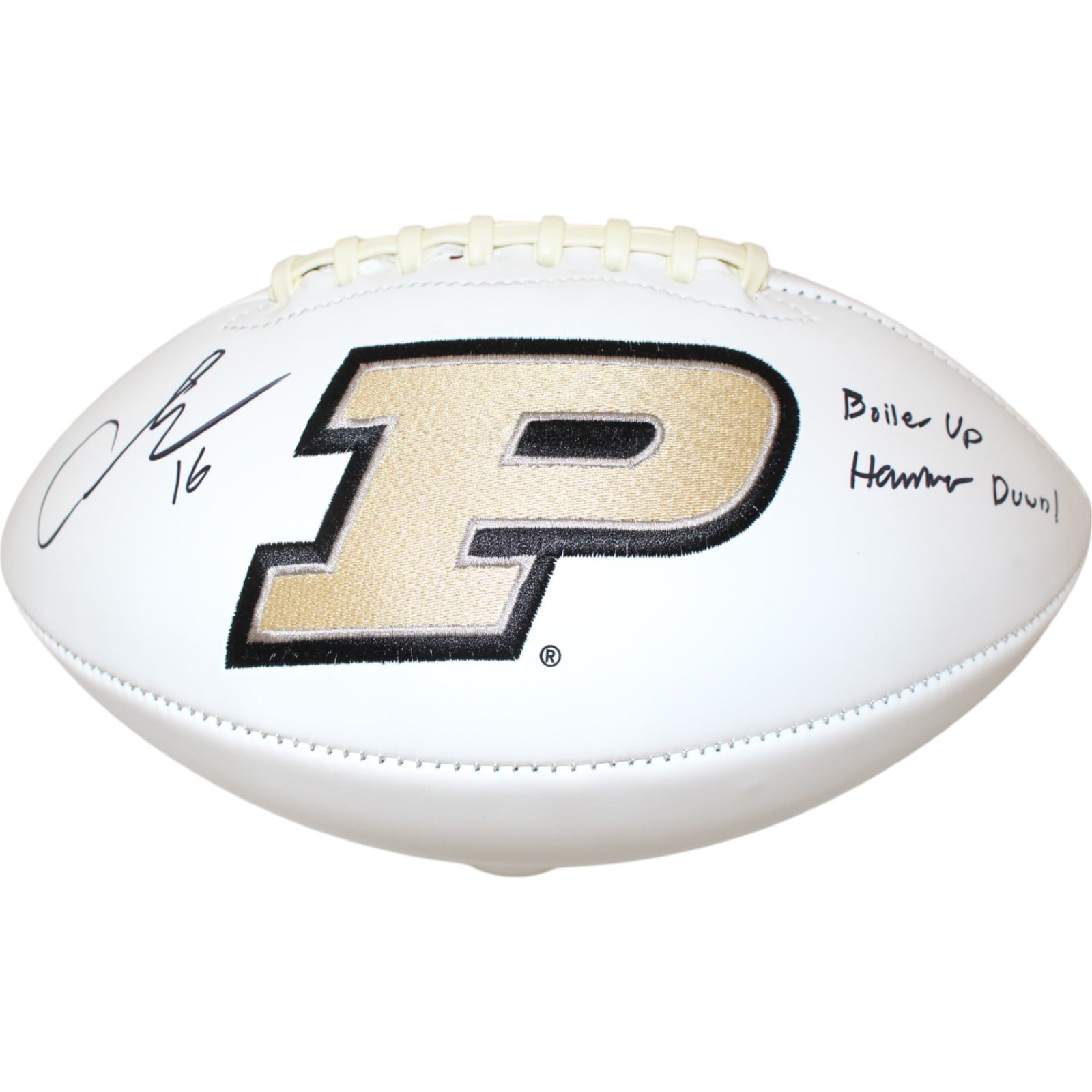 Aidan O'Connell Signed Purdue Boilermakers Logo Football Insc – Beckett Authenticated-Powers Sports Memorabilia