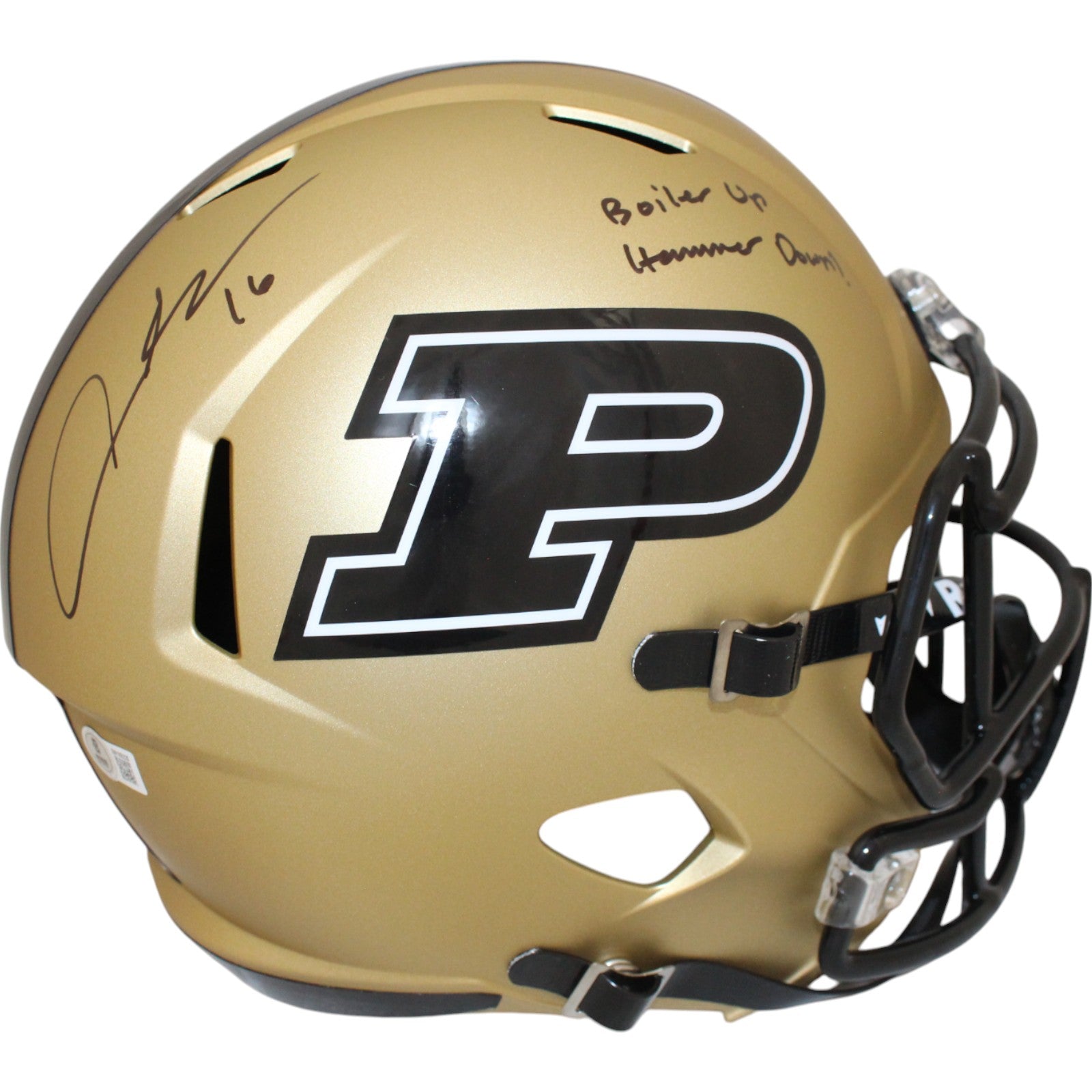 Aidan O'Connell Purdue Boilermakers Signed Full Size Helmet - F/s Boiler Up Beckett Beckett-Powers Sports Memorabilia