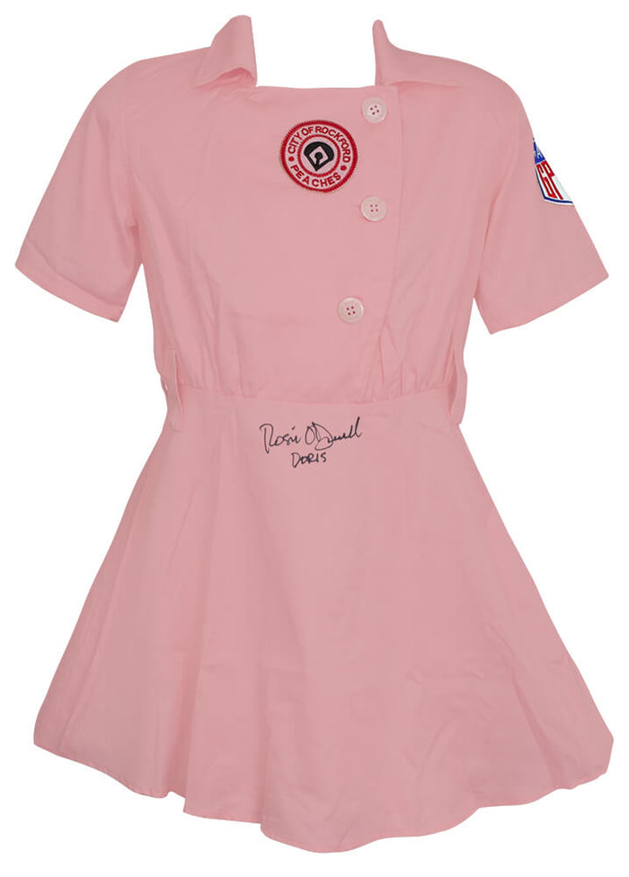 Rosie O'Donnell Autographed Rockford Peaches Pink Costume Women's Baseball Jersey with Doris-Powers Sports Memorabilia