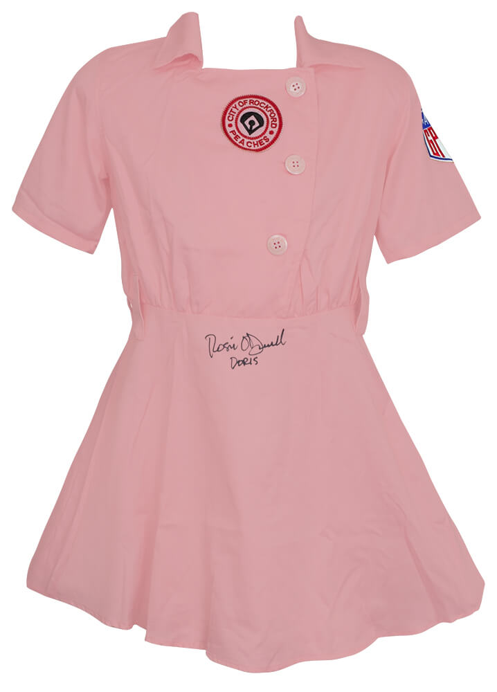 Rosie O'Donnell Autographed Rockford Peaches Pink Costume Women's Baseball Jersey with Doris-Powers Sports Memorabilia