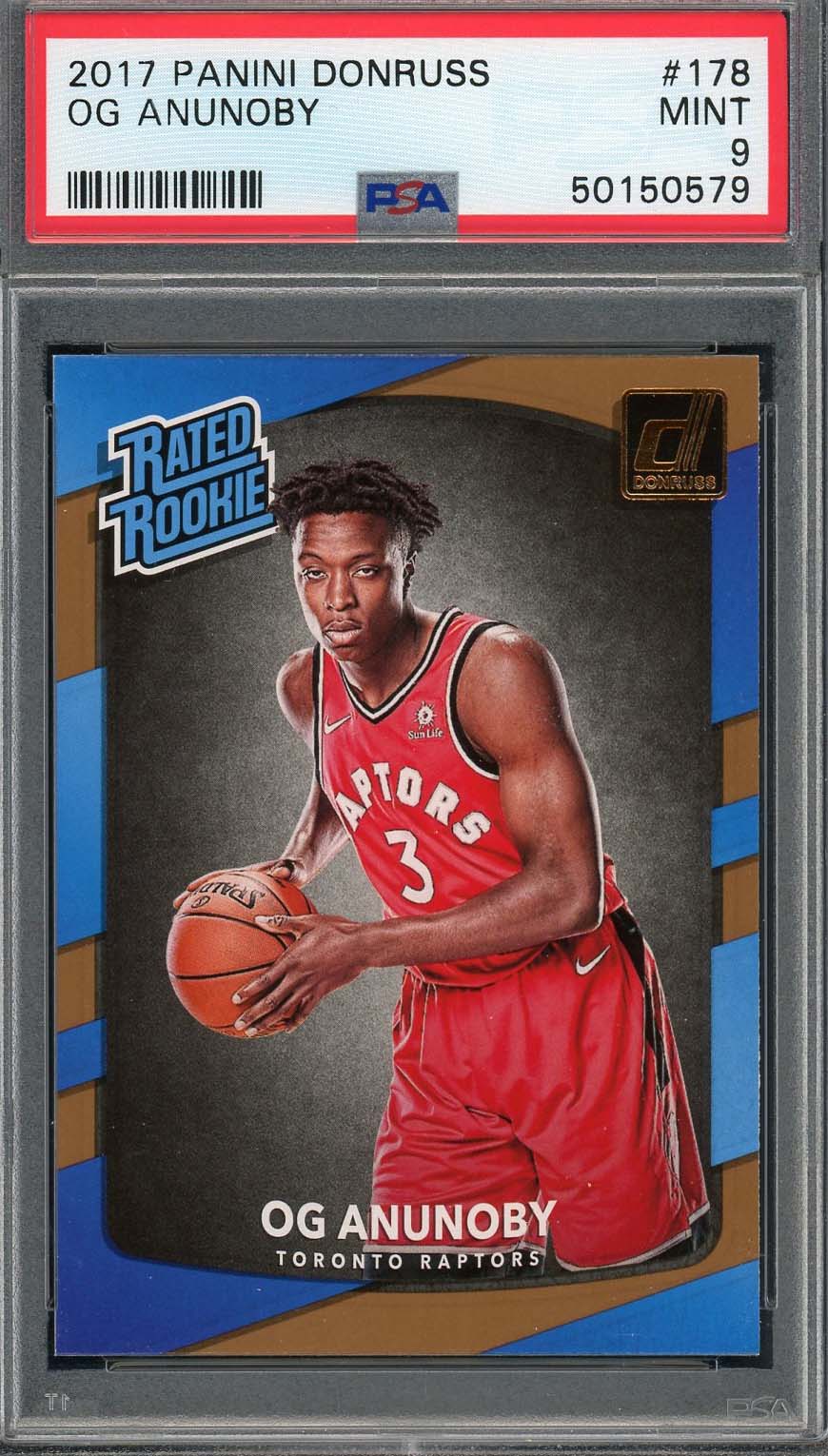 OG Anunoby 2017 Panini Donruss Basketball Rookie Card #178 PSA 9-Powers Sports Memorabilia