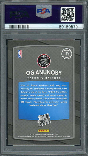 OG Anunoby 2017 Panini Donruss Basketball Rookie Card #178 PSA 9-Powers Sports Memorabilia