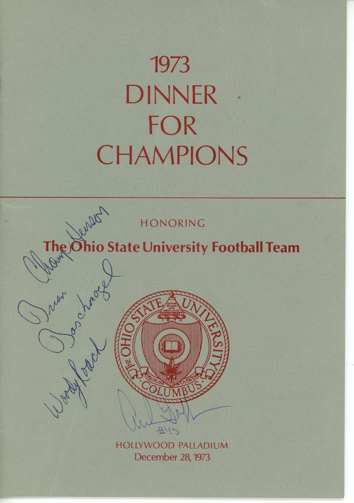 Archie Griffin Henson Roach +2 Ohio State Buckeyes Signed Mini Helmet - Pamphlet JSA JSA-Powers Sports Memorabilia