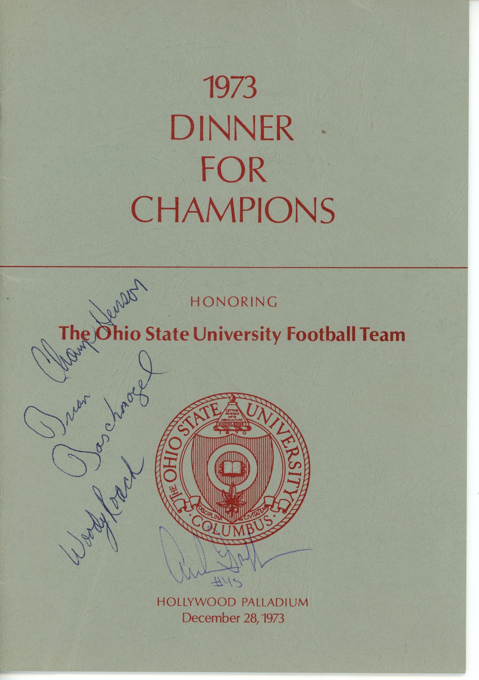 Archie Griffin Henson Roach +2 Ohio State Buckeyes Signed Mini Helmet - Pamphlet JSA JSA-Powers Sports Memorabilia