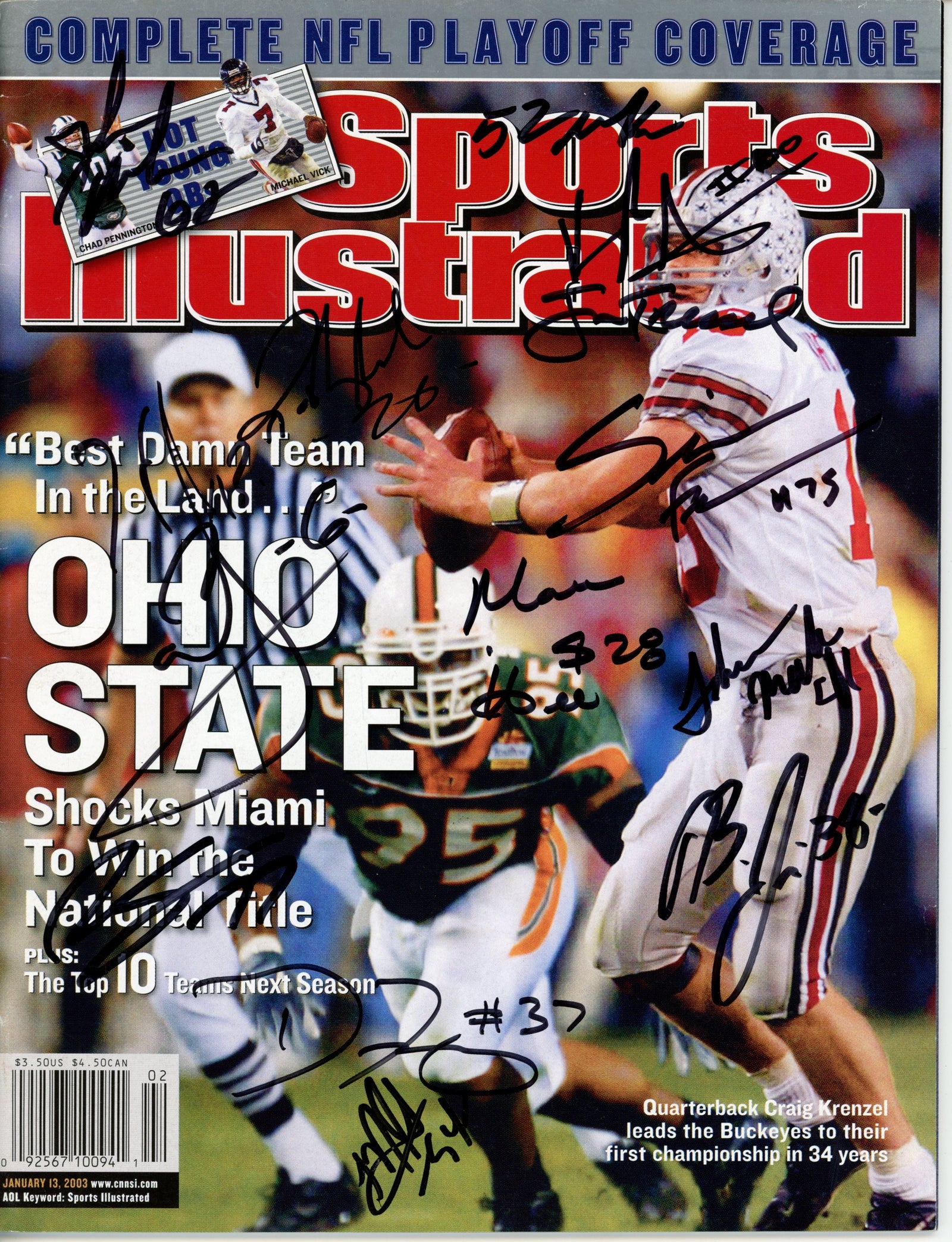 Jim Tressel Anderson Joe Hall +7 Ohio State Buckeyes Signed Magazine - Magazine JSA JSA-Powers Sports Memorabilia
