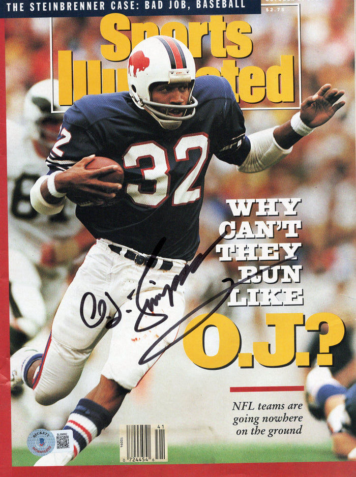 O.J. Simpson Signed Buffalo Bills Sports Illustrated 10/8/90/Beckett Authenticated-Powers Sports Memorabilia