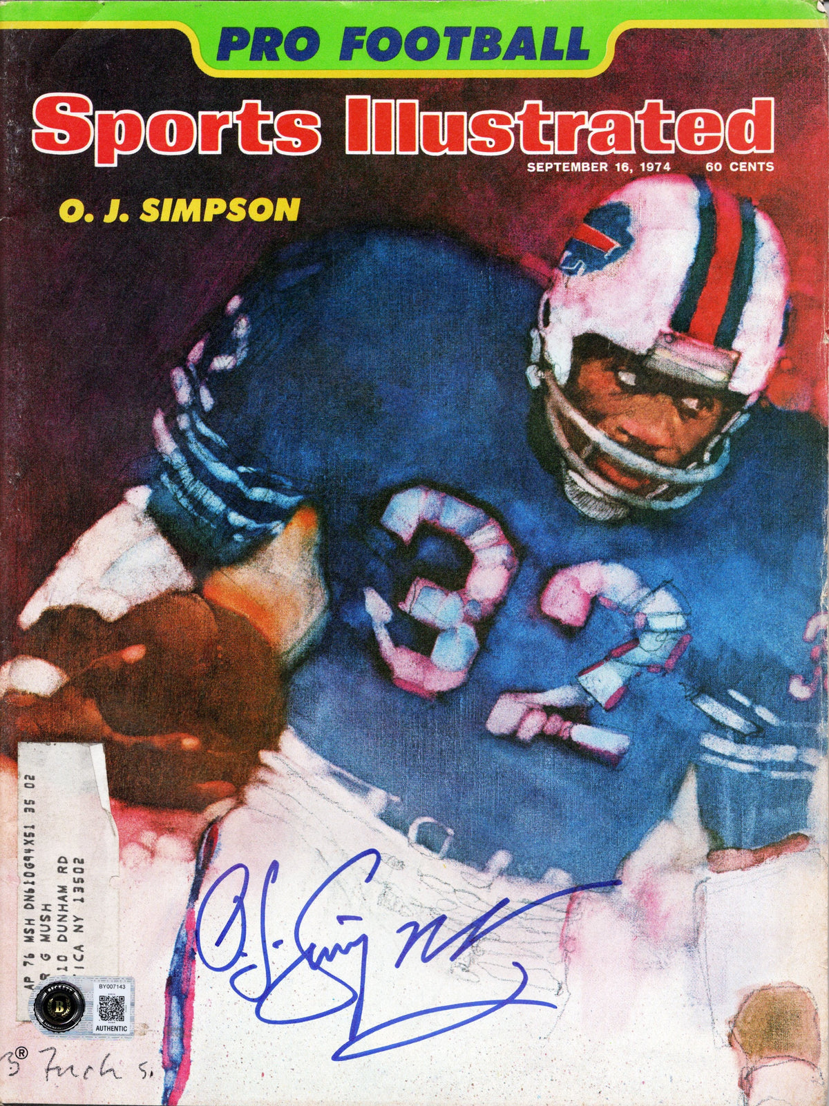 O.J. Simpson Signed Buffalo Bills Sports Illustrated 9/16/74 Beckett-Powers Sports Memorabilia