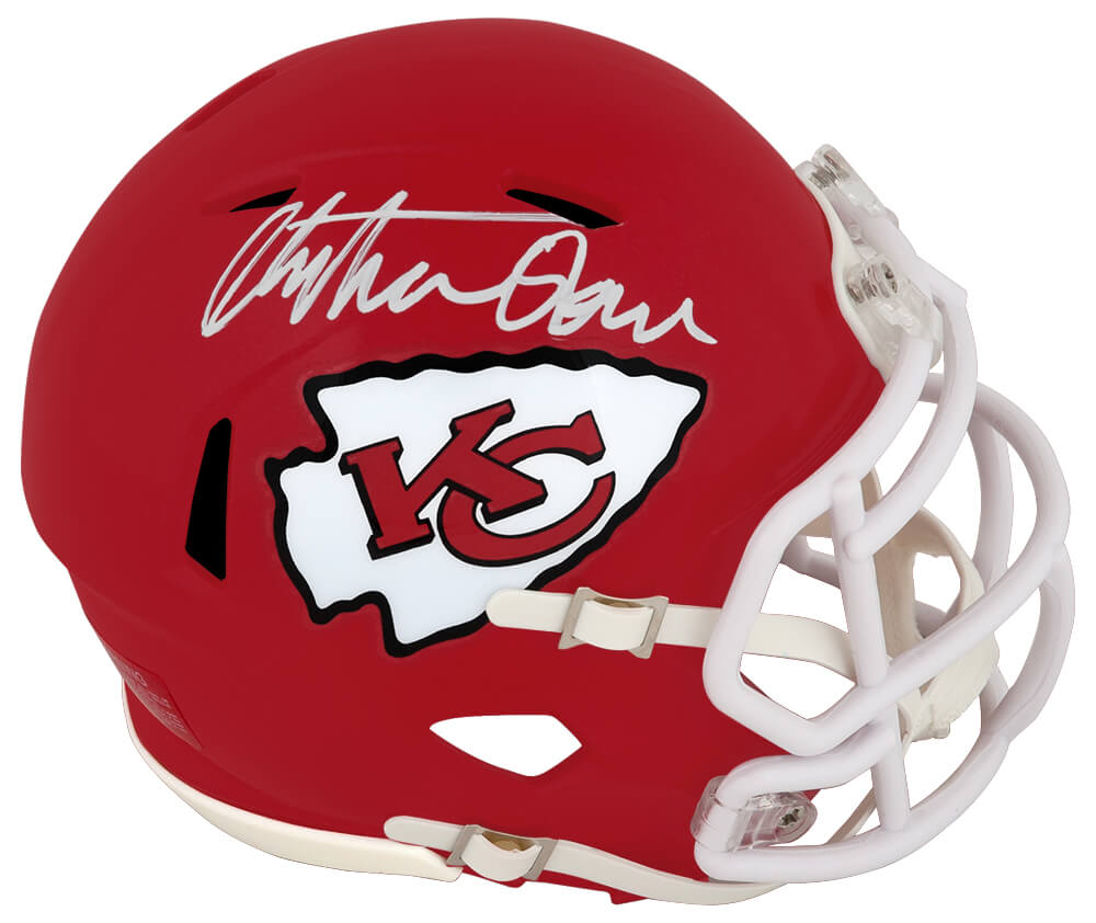 Christian Okoye Autographed Kansas City Chiefs Riddell Speed Mini Helmet-Powers Sports Memorabilia