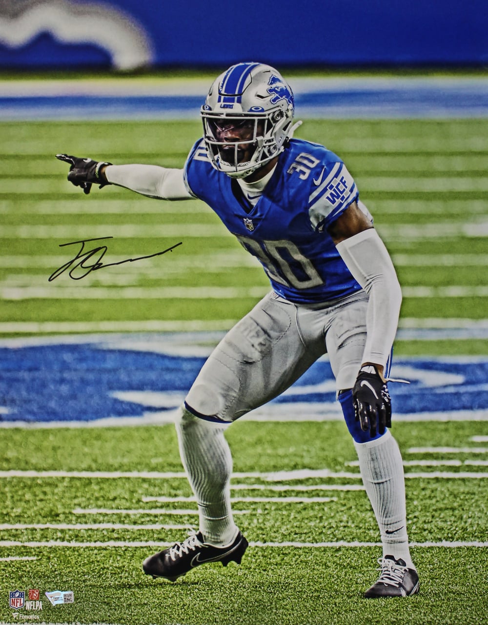 Jeff Okudah Detroit Lions Signed 16x20 Photo - Photograph Fanatics-Powers Sports Memorabilia