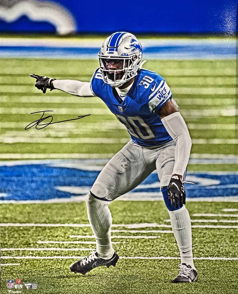 Jeff Okudah Detroit Lions Signed 16x20 Photo - Fanatics-Powers Sports Memorabilia