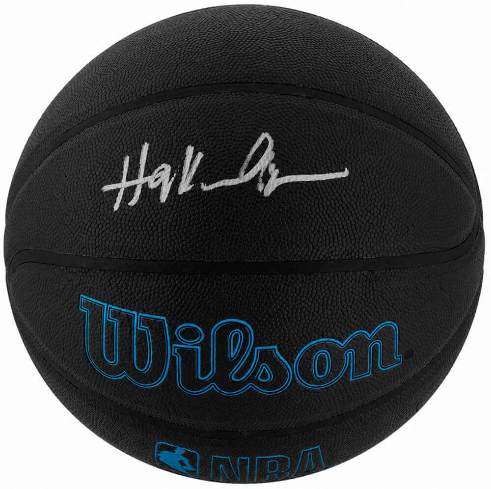 Hakeem Olajuwon Autographed Wilson Forge Plus Black Full Size NBA Basketball-Powers Sports Memorabilia