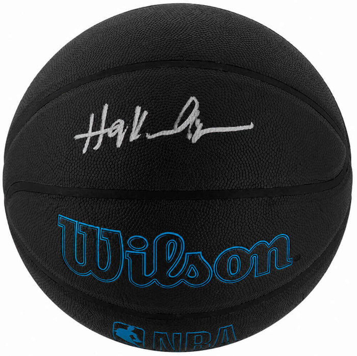 Hakeem Olajuwon Autographed Wilson Forge Plus Black Full Size NBA Basketball-Powers Sports Memorabilia