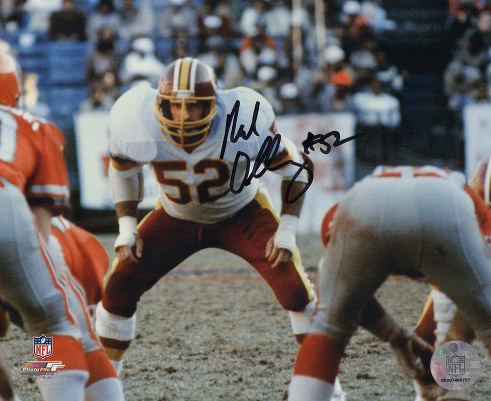 Neal Olkewicz Autographed Washington Football Team White Jersey Stance 8x10 Photo-Powers Sports Memorabilia