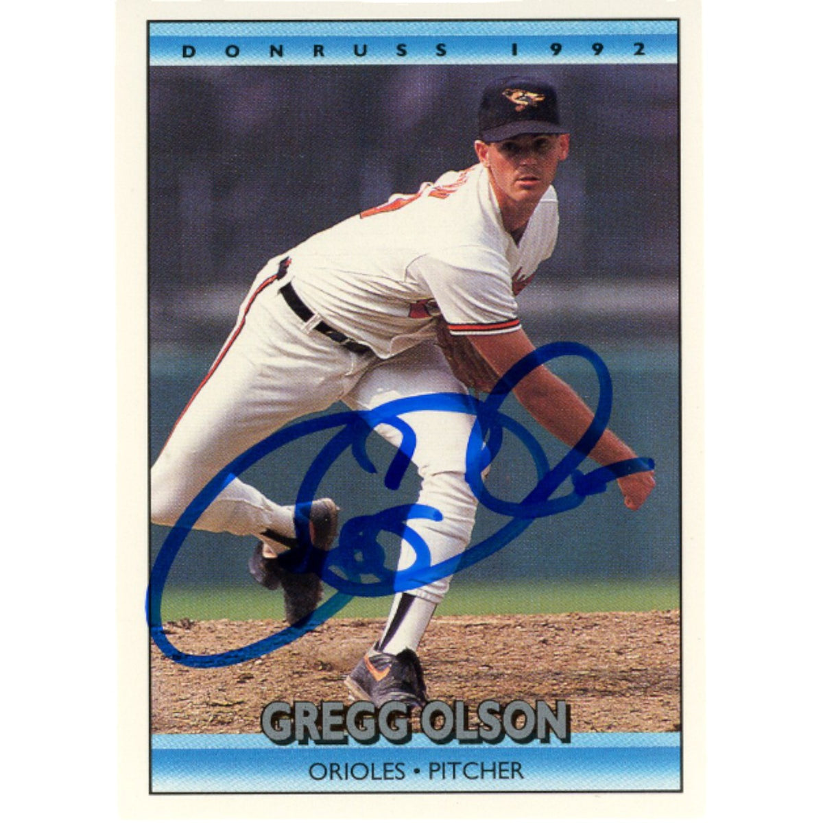 Gregg Olson Baltimore Orioles Signed Card - 1991 Donruss 110 Beckett Beckett-Powers Sports Memorabilia