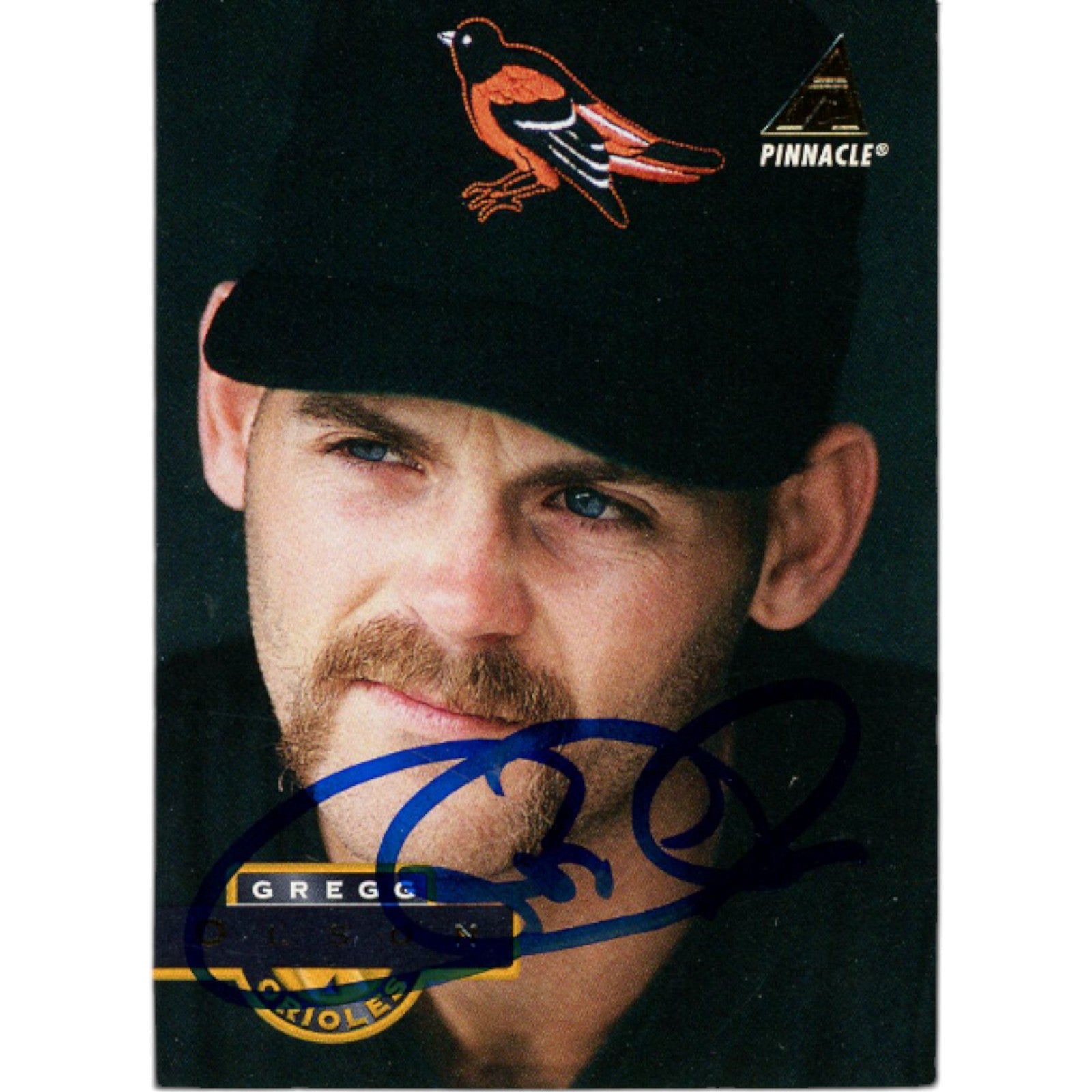 Gregg Olson Baltimore Orioles Signed Card - 1994 Pinnacle 277 Beckett Beckett-Powers Sports Memorabilia