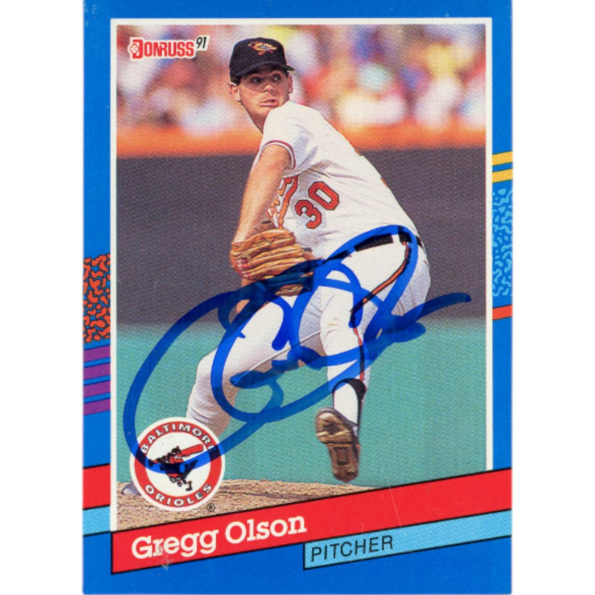 Gregg Olson Baltimore Orioles Signed Card - 90 Donruss Slabbed Beckett-Powers Sports Memorabilia