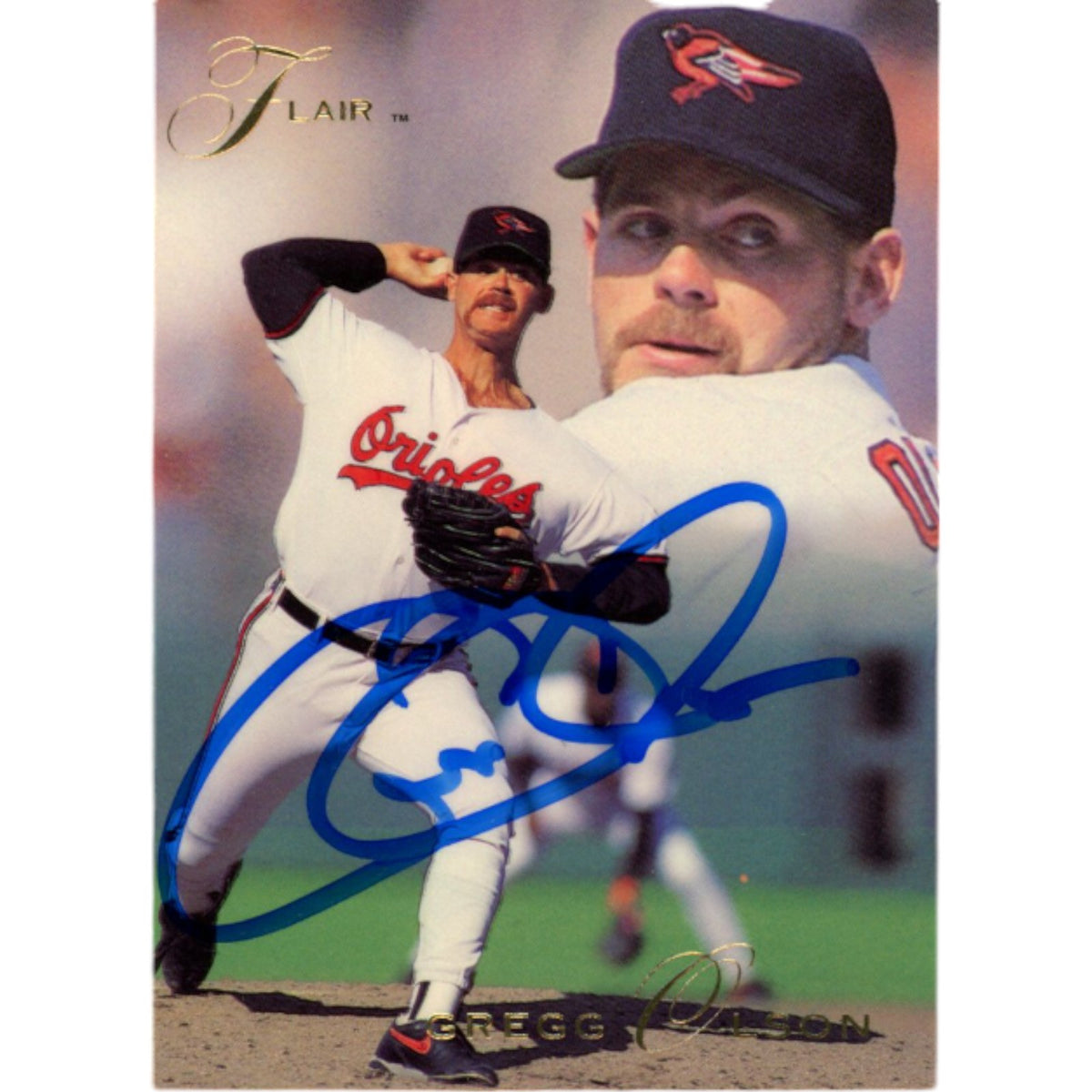 Gregg Olson Baltimore Orioles Signed Card - 1990 Fleer #155 Beckett Beckett-Powers Sports Memorabilia