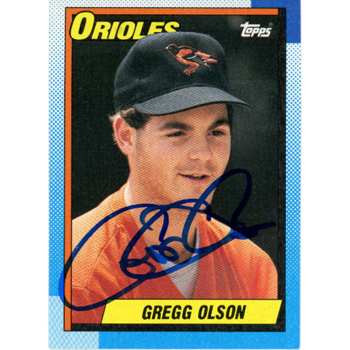 Gregg Olson Baltimore Orioles 90 Bowman Slabbed Trading Signed Card-Powers Sports Memorabilia
