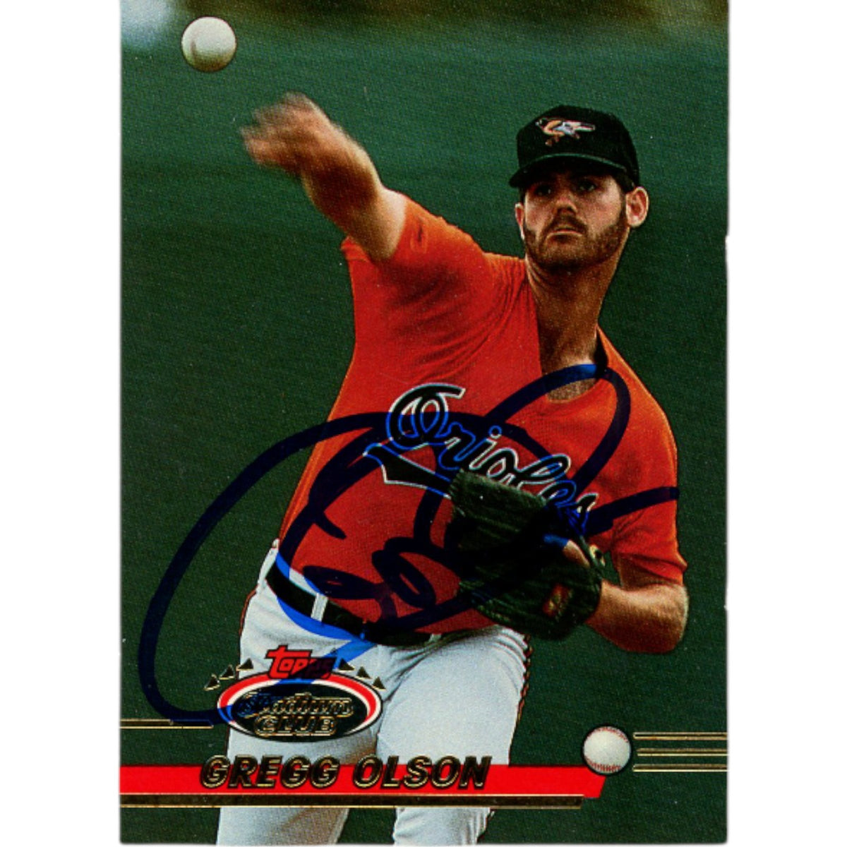 Gregg Olson Baltimore Orioles Signed Card - 93 Topps Slabbed Beckett-Powers Sports Memorabilia
