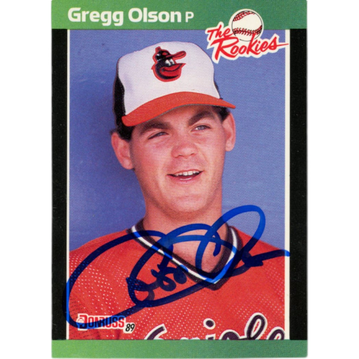 Gregg Olson Signed 1989 Donruss The Rookies Trading Card – Beckett Authenticated-Powers Sports Memorabilia