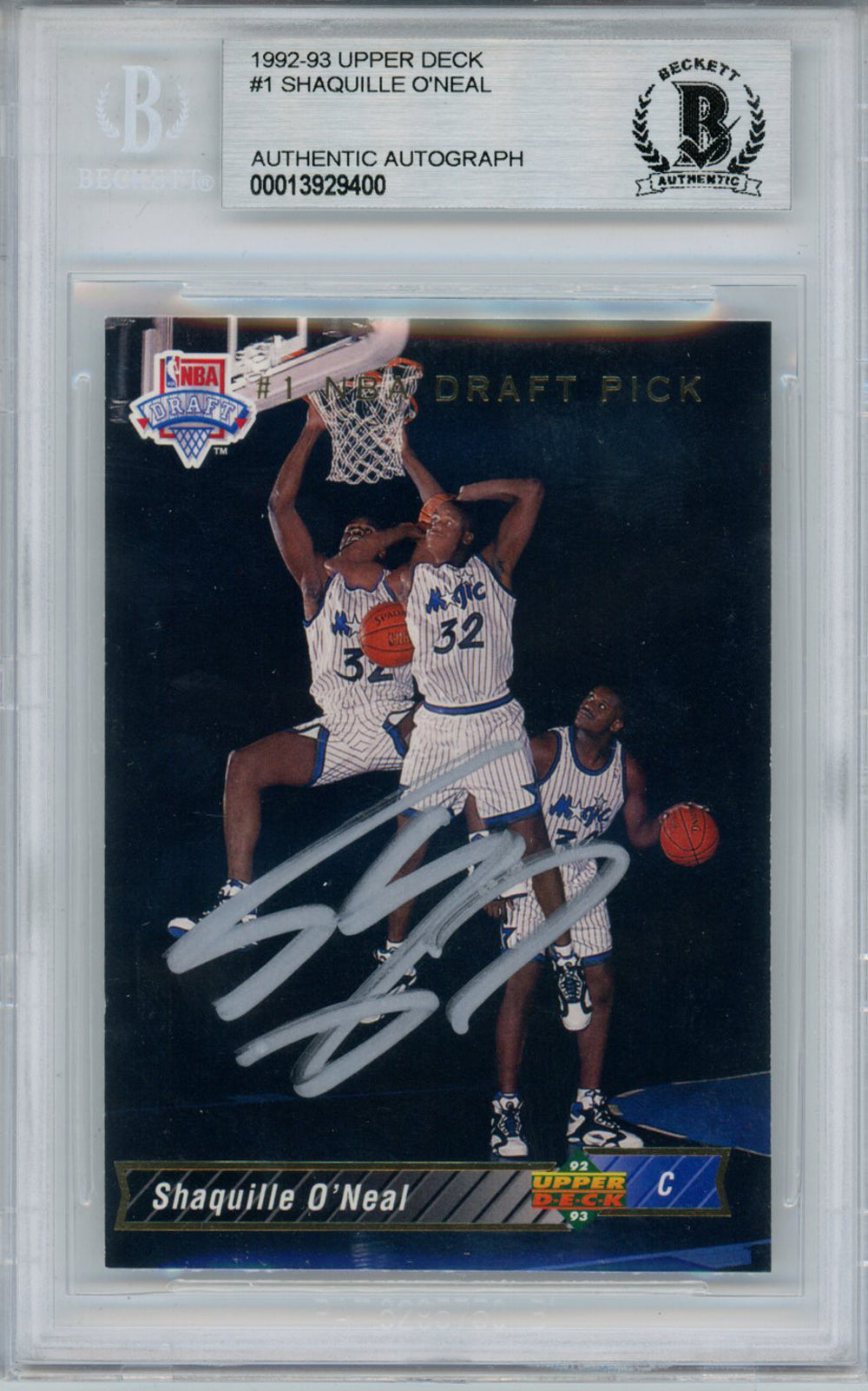 Shaquille O'Neal 1992 Upper Deck #1 Rookie Signed Card-Powers Sports Memorabilia