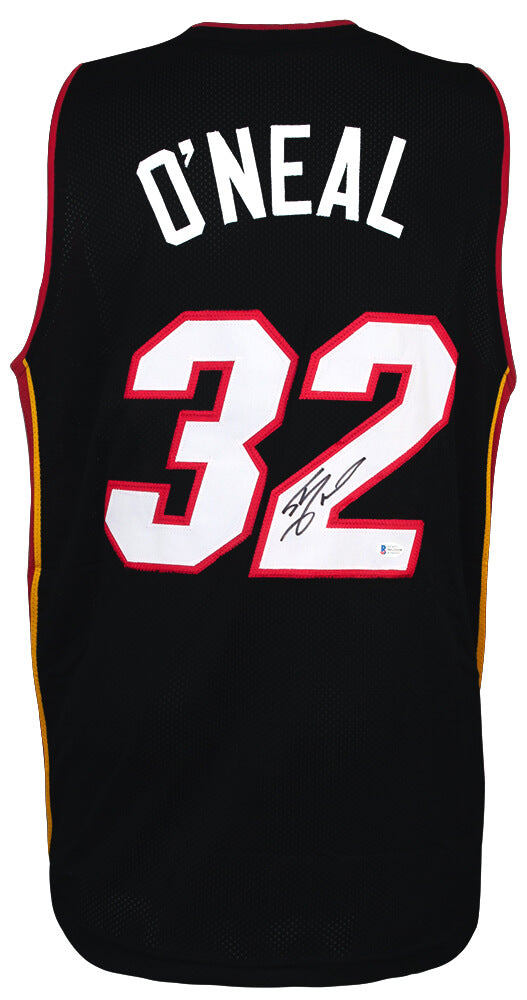 Shaquille O'Neal Autographed Black Custom Basketball Jersey Beckett-Powers Sports Memorabilia